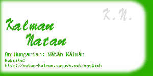 kalman natan business card