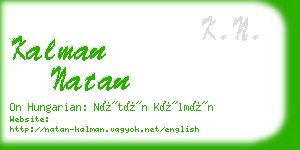 kalman natan business card